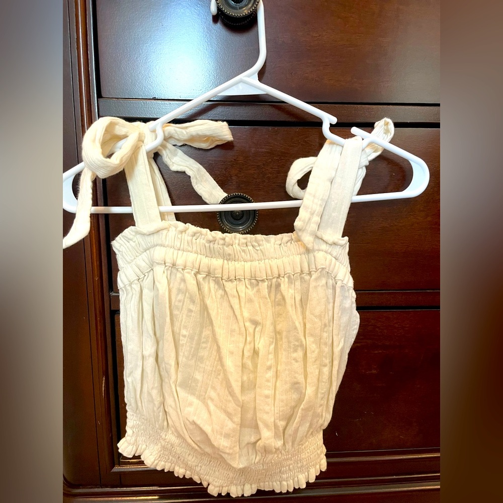 Rip Curl Off-White Textured crop top